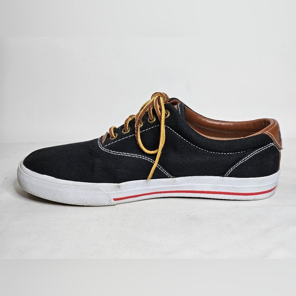Polo Ralph Lauren Vaughn Black Skate Fashion Sneakers Canvas Shoes Men 9.5D Prep - Picture 3 of 13